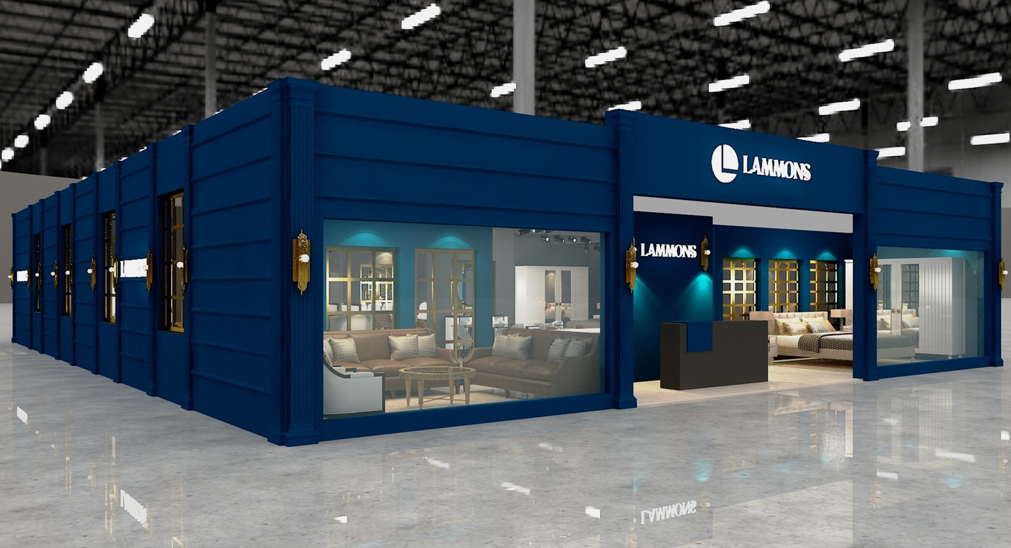 FUAR STANDI TASARIMI LAMMONS MOBİLYA SHOWROOM FUAR STANDI TASARIMI LAMMONS MOBİLYA SHOWROOM